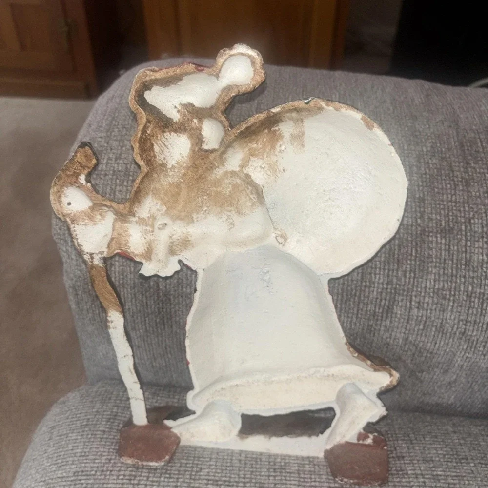Vintage Cast Iron Hand Painted Old World Santa Door Stop 10